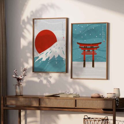 Snowy Serenity | Minimal Zen | Set of 2