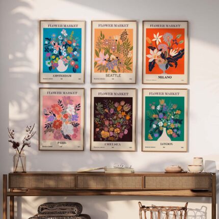 Botanical Cityscapes | Floral Art | Set of 6
