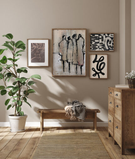 Monochrome Moments | Modern Figurative Art | Set of 4